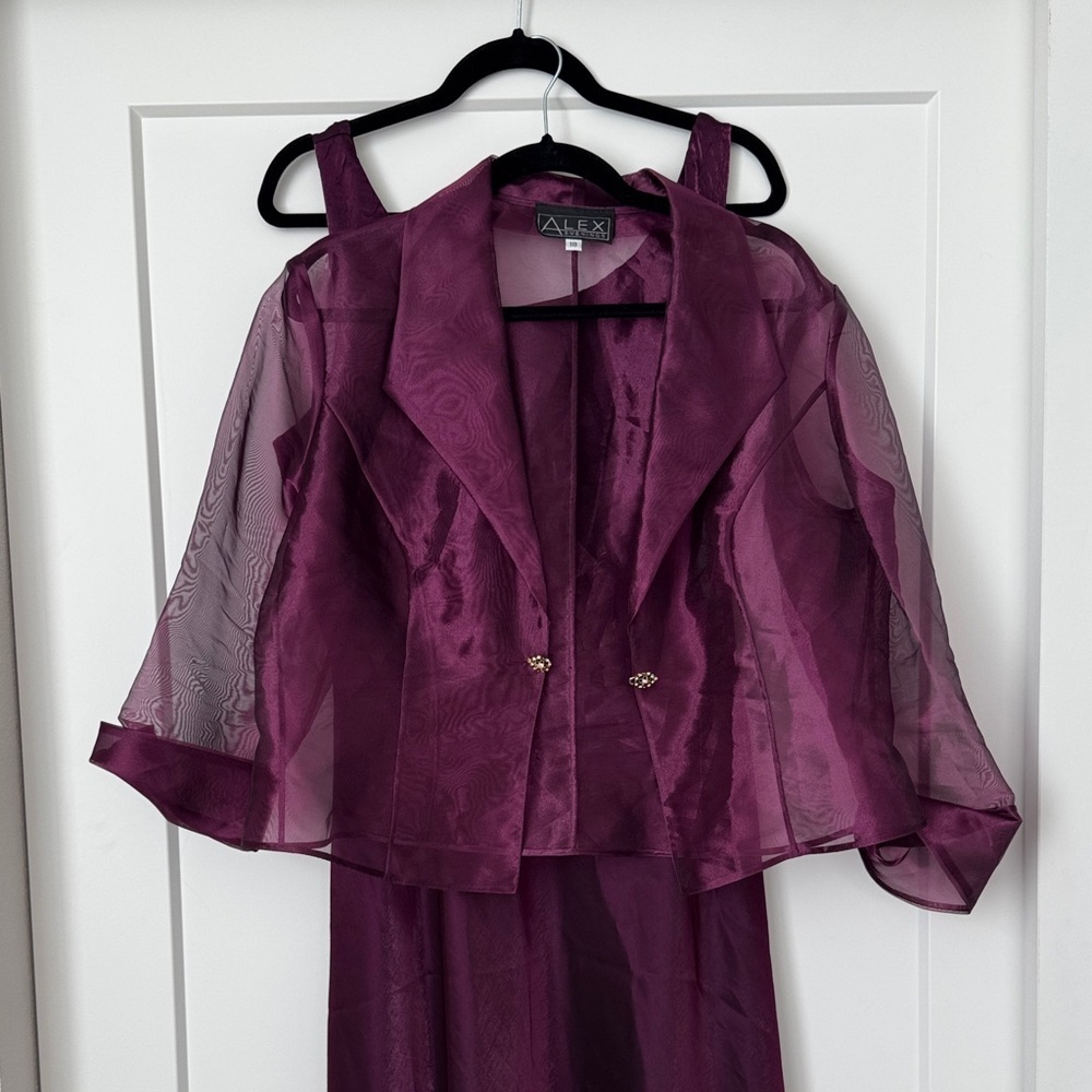 Alex Evenings Deep Purple Iridescent Maxi Dress - Picture 8 of 17